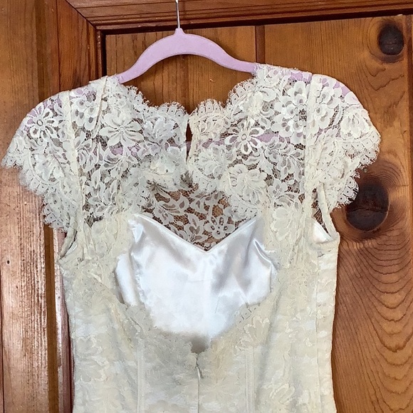 Monique Lhuillier Ivory Lace Cocktail Dress - Picture 5 of 6